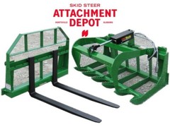 48″ Root Grapple Bucket and 42″ Long Pallet Forks Attachment -John Deere 400/500
