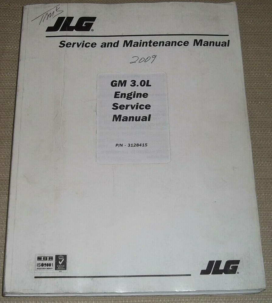 JLG GM 3.0L ENGINE SERVICE SHOP REPAIR WORKSHOP MANUAL BOOK 3128415