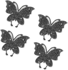 Butterfly Crystal Rhinestone Car Decals, 4PCS Self-Adhesive Bling Color: Black