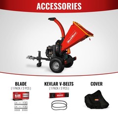 MechMaxx 420cc 15hp Engine Powered 5” Wood Chipper With Taillight/Towbar, P4205