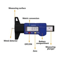 0-25.4mm Digital Tire Tread Depth Gauge, Electronic Tread Meter