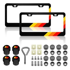License Plate for Tri-Color 3 Color Yellow Orange Red Premium Black Steel Lic…
