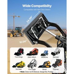 Uimoso 1/4 in Skid Steer Mount Plate 1500lbs Quick Attach Loader Plate