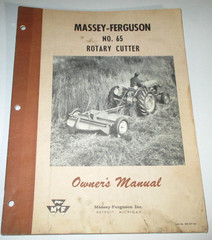 Massey Ferguson MF 65 Rotary Cutter Mower Owners/Operators Manual 10-60 ORIGINAL