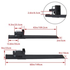 New 4000lbs 60″ Clamp on Pallet Forks for SkidSteer Loader Bucket Tractor Fork