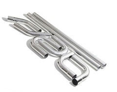 8PC 2.5″SS DIY Custom 45/90/180 Degree+47″Straight Pipe+ Crossover X- Pipe Kit