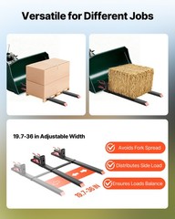 VEVOR 4000 lbs Clamp on Pallet Forks 60-Inch Tractor Forks with Stabilizer Bar