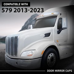 Chrome Door Mirror Covers Left Right Side for Peterbilt 579 2013-2023