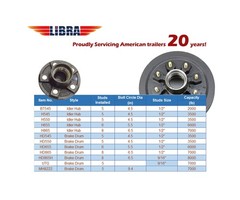 LIBRA One New 10″ X 2-1/4″ Trailer Brake Drum 5 on 4.5″ B.C. for 3500 Lbs Axl…