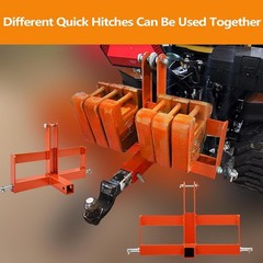 3 Point Trailer Hitch w/2″ Receiver for Cat 1 Tractor Quick Hitch Drawbar