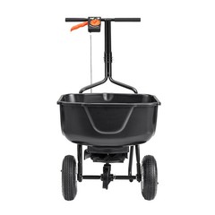 Uimoso Walk-Behind Push Spreader,60lbs Capacity,Adjustable 0-9.8 ft Spread Width