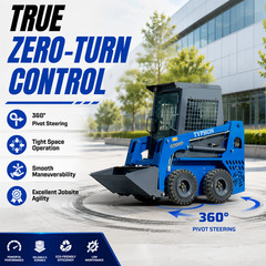 TYPHON STOMP 509 Wheeled Skid Steer Loader 25hp Kubota EPA Engine w 4 Attachment