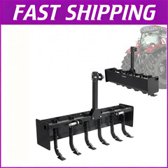 Garvee 55 Inch Box Blade w /6 Adjustable Shanks for Tractor CAT 0 Tractors