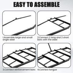 84″ Driveway Tow Behind Drag Harrow W/ 2 Adjustable Bars For ATV UTV Tractor