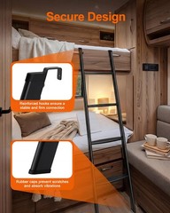 RV Bunk Ladder 55 Inch, Heavy Duty Bunk Bed Ladder with 4 Hook, Wide Foot