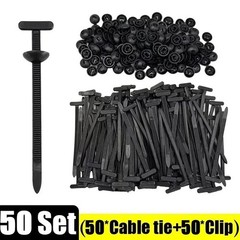 50 PCS Nylon Universal Cable Tie Buckle，Heavy Duty Self-Locking Zip Ties Holder