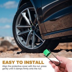 20Pcs 21mm Wheel Lug Nut Cover Bolt Caps Car Tire Nut Cover with Tongs Green