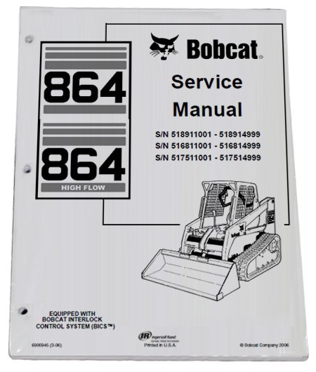 Bobcat 864 Compact Track Loader Service Manual Shop Repair Book 2 Part # 6900945