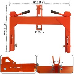 3000LBS Steel 3 Point Quick Hitch W/ 2″ Receiver Hitch For Cat 1 & 2 Tractors