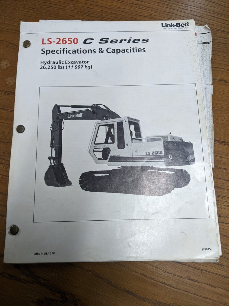 Link-belt LS-2650 C Series Specifications/Capacities Manual
