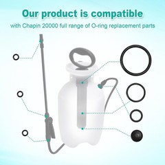 2 Sets O Rings Seal Gasket Kit Compatible with Chapin 20000 Sprayers, Piston
