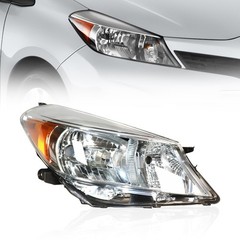 Toyota Yaris/Vitz 12-14 Hatch Halogen Headlight Black Clear Lens Right Pass Side