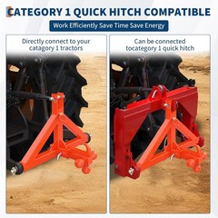 3 Point Hitch Receiver – 2″ Receiver & Towing Ball Mount for Implements Hauling