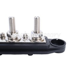 New Red & Black 5/16″ 4 Stud Power Distribution Block -BUSBAR- With Cover