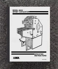 8820 OFFSET DUPLICATOR OPERATING MAINT INSTR. MANUAL FITS 1988 AB DICK 8820