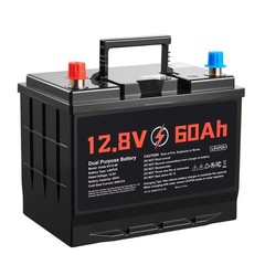 Uimoso 12V 60Ah LiFePO4 Lithium Battery with 800 CCA for Starting and Cycling