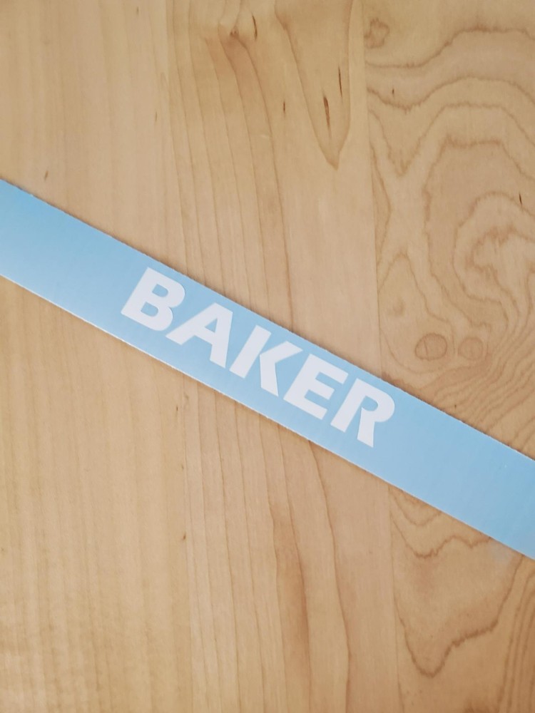 BAKER last name decal sticker vinyl (2) PAIR Gloss WHITE 24″ FAST USA