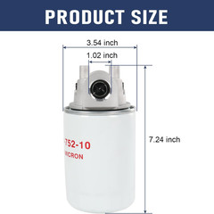 10 Micron Hydraulic Oil Filter Assembly, Spin-On Design, Return Line Filter with