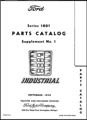 Tractor Parts Book Supplement Manual Fits Ford Tractor Series 1801 Industrial