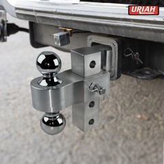 Uriah Products Adjustable Aluminum Hitch Mount with 2″ & 2.31″ Balls, Silver