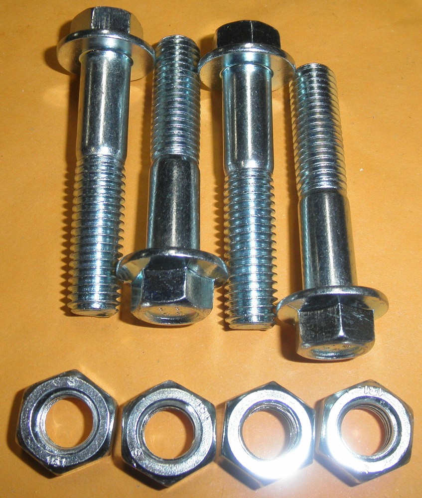 Qty. 4 M10 x 50 10mm-1.5 x 50mm Grade 8.8 Flanged Hex Bolt w/ Nut Zinc Plated…