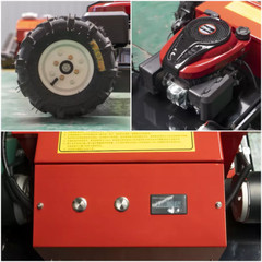 Remote-controlled gasoline lawn mower, suitable for backyards and outdoors.