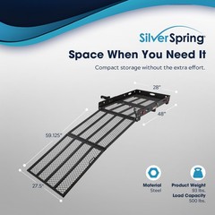 Silver Spring 48″ x 28″ Folding Steel Wheelchair Carrier with Ramp & Hitch Mount