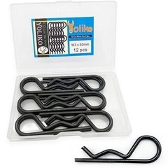 12 Pcs Heavy Duty R-Clip Hitch Pins with Strong Spring Tension, M3x60mm Black Zi