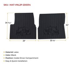 Semi Truck Black Mats Floor Mats Liners Fits w/ VNL (2003-2014) – 2 Pcs Set