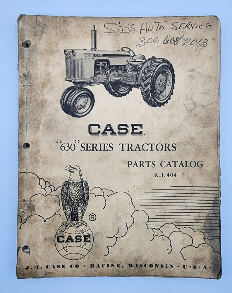 Case Model 630 Series Tractor Repair Maintenance Parts Catalog R.I. 404