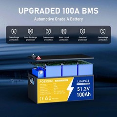 51.2V 50Ah LiFePO4 Lithium Battery 48V 50Ah Deep Cycle BMS for RV Off-Grid Solar