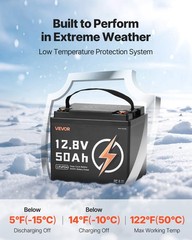 12V 50Ah LiFePO4 Battery, Up to 15000 Cycles, Deep Cycle Lithium Iron Phosphate