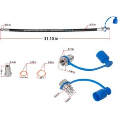 Hydraulic Top Link Cat. 1-1 with Locking Block 20 7/8” – 31 7/8” with 2 x Hose