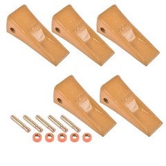 5 Pack 1U3202 Bucket Teeth with Pins 8E6208 Retainers 8E6209 Fits J200 Series