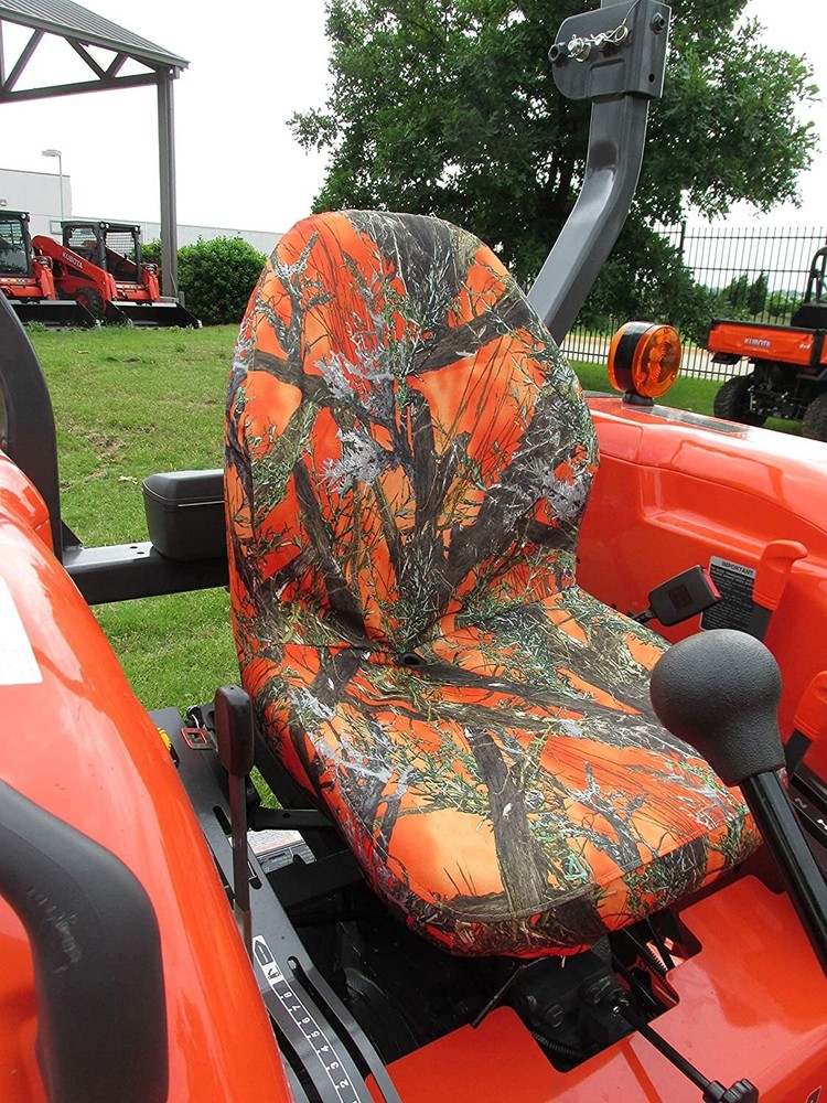 2008 and Up Kubota Seat Covers for tractor MX4800, MX5000, MX5200 in Orange Camo