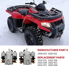 Front Left Right Brake Calipers W/Pads Arctic Cat ATV 250 300 350 400 425 450
