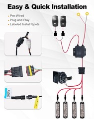 UTV Turn Signal Kit with 110dB Horn, Plug and Play, Pre-Wired UTV ATV Blinker…