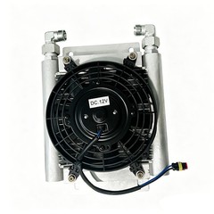 For H12/QH12 Mini Excavator Attachment Radiator Plus Hydraulic Oil Cooler Fan US