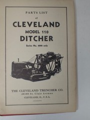 Vintage Parts List For Model 110 Cleveland Ditcher Series 4000 Only 1936