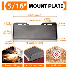 5/16″ Thick Steel Skid Steer Mount Plate Adapter Loader Quick Tach Attachment